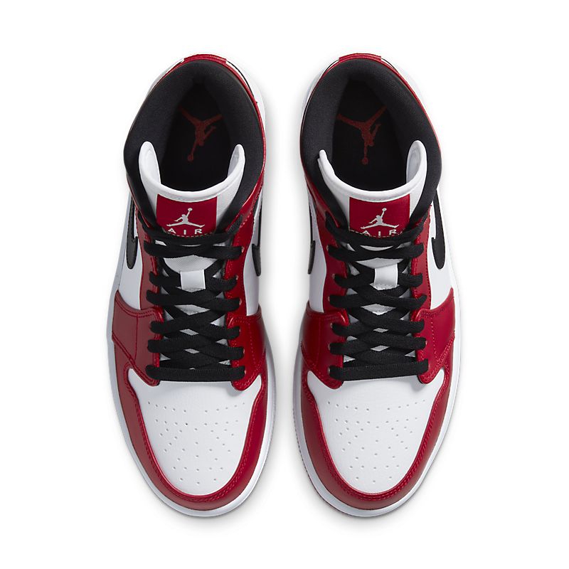 Tênis Nike Air Jordan 1 Mid Chicago White Heel - Rei da Pelada