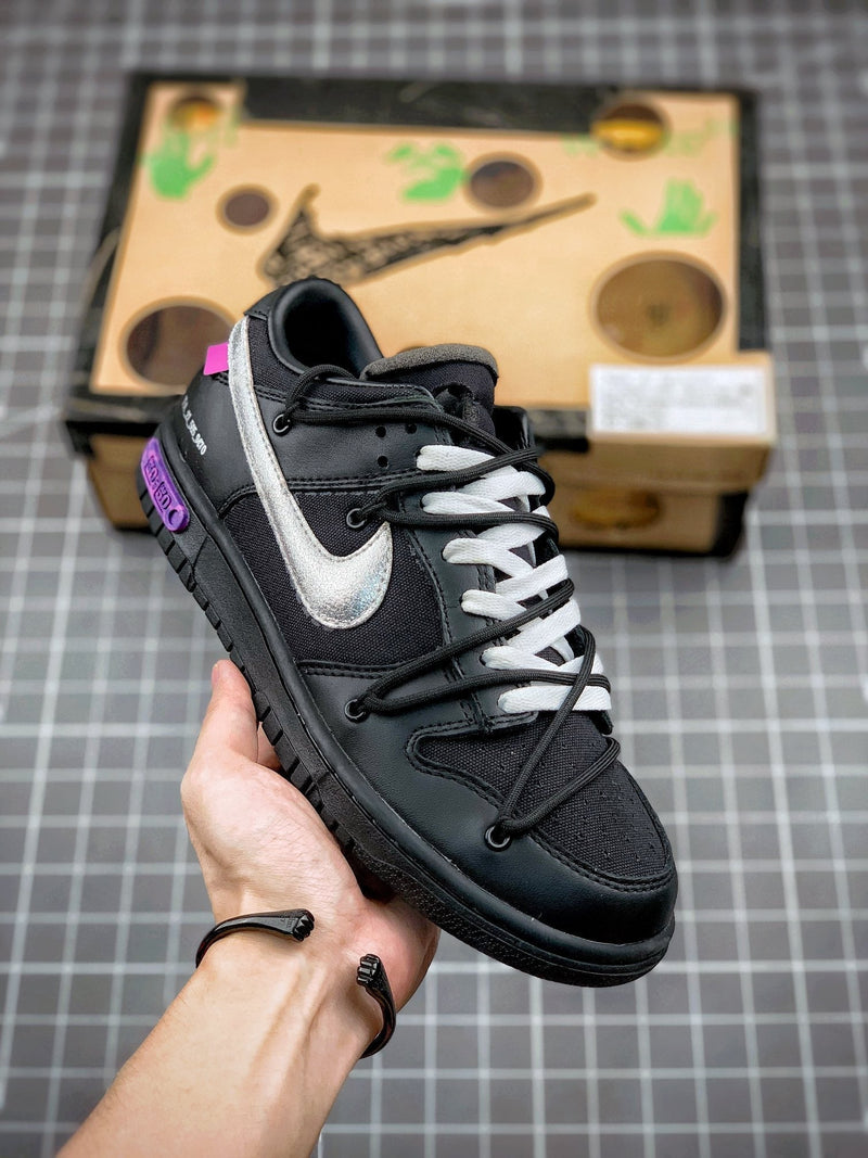 Tênis Nike SB Dunk Low x Off-White 'The 50 - Black' - Rei da Pelada