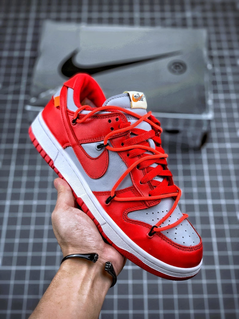 Tênis Nike SB Dunk Low x Off-White University Red - Rei da Pelada