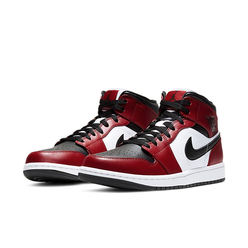 Tênis Nike Air Jordan 1 Mid Chicago Black Toe - Rei da Pelada