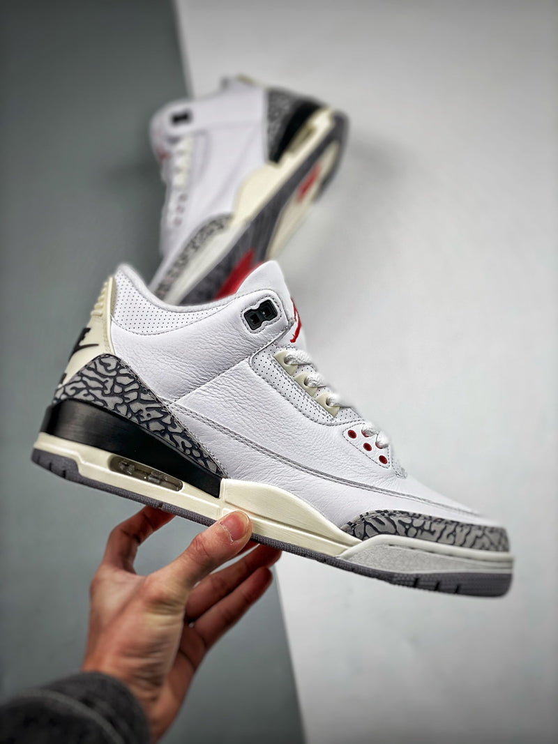 Tênis Nike Air Jordan 3 White Cement Reimagined" - Rei da Pelada