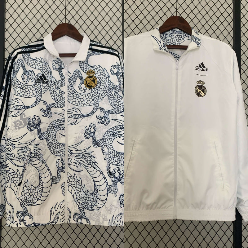 Corta Vento Real Madrid 24/25 - Branco Dupla Face