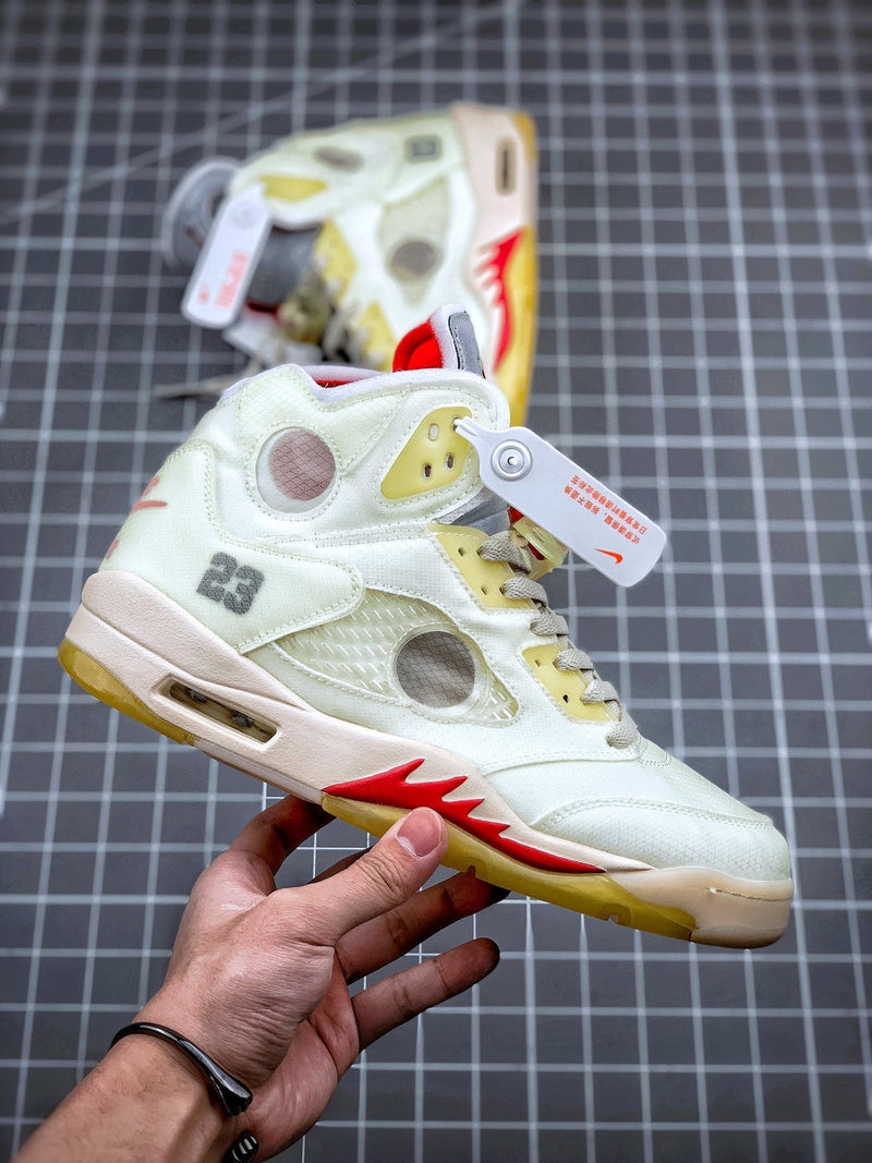 Tênis Nike Air Jordan 5 Retro Off-White Sail - Rei da Pelada