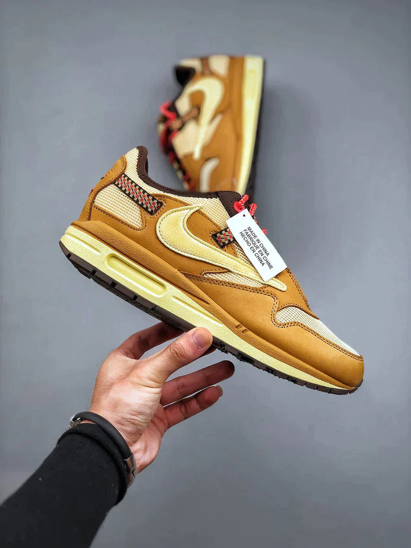 Tênis Travis Scott x Nike Air Max 1 'Wheat' - Rei da Pelada