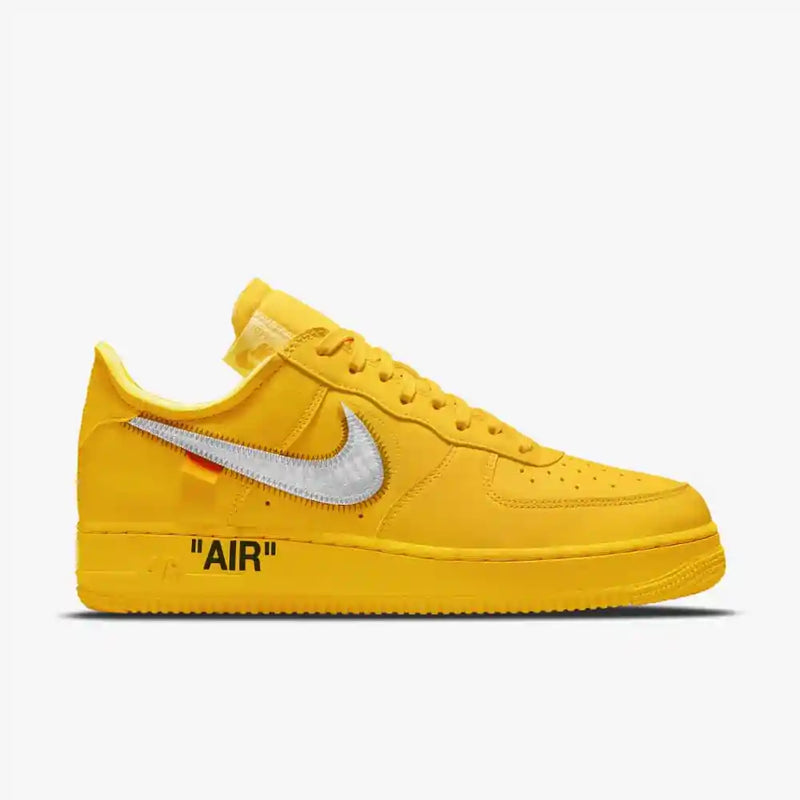 Tênis Nike Air Force Low x Off-White 'ICA University Gold' - Rei da Pelada