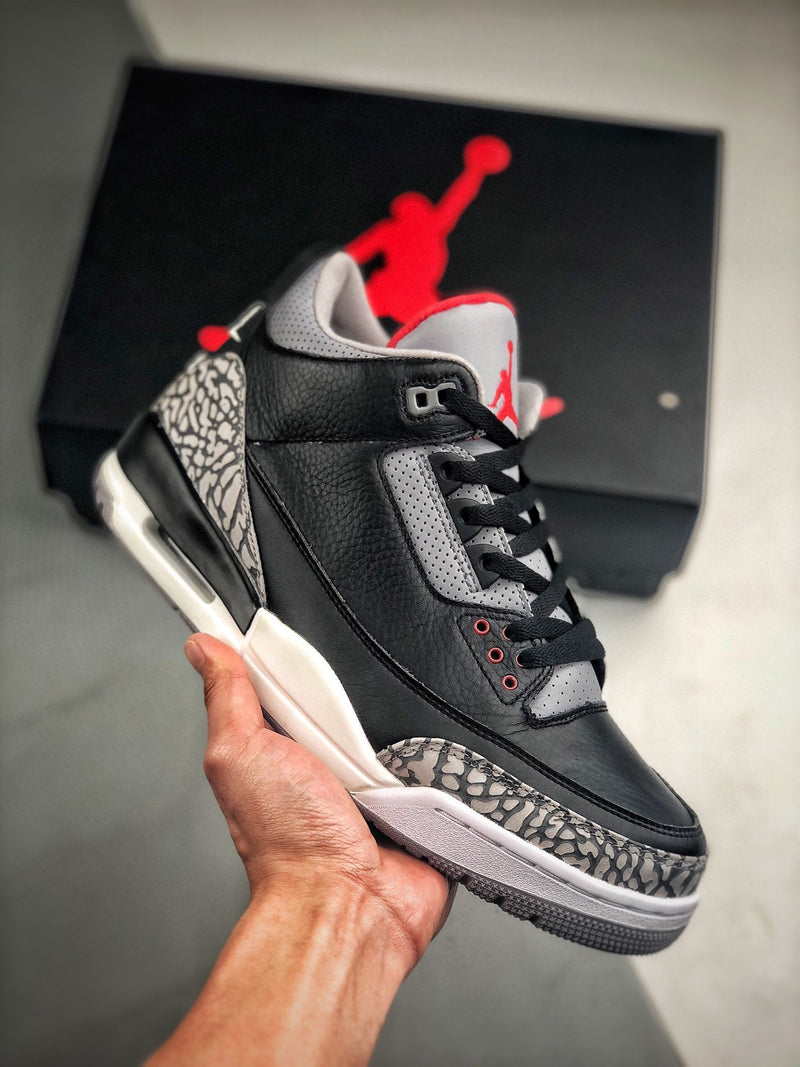 Tênis Nike Air Jordan 3 Retro "Black Cement" - Rei da Pelada