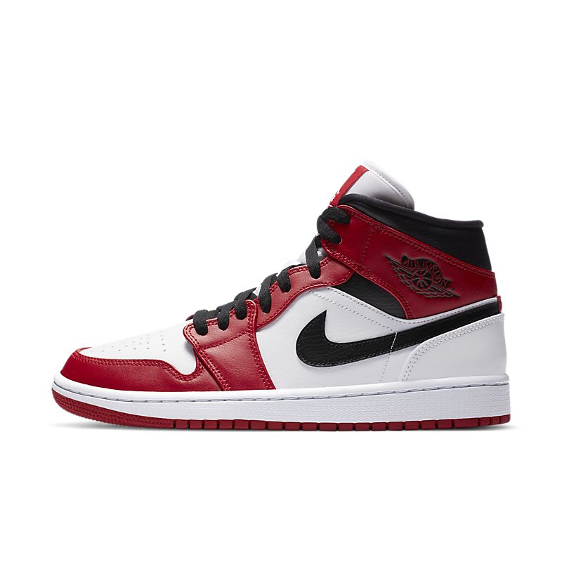 Tênis Nike Air Jordan 1 Mid Chicago White Heel - Rei da Pelada