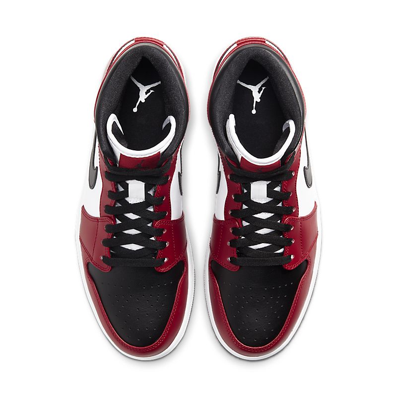 Tênis Nike Air Jordan 1 Mid Chicago Black Toe - Rei da Pelada