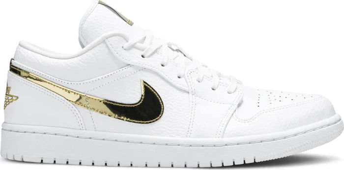 Tênis Nike Air Jordan 1 Retro Low 'White Metallic Gold' - Rei da Pelada