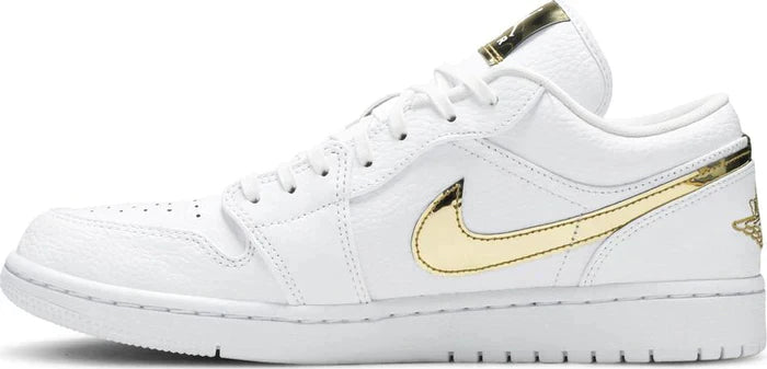 Tênis Nike Air Jordan 1 Retro Low 'White Metallic Gold' - Rei da Pelada