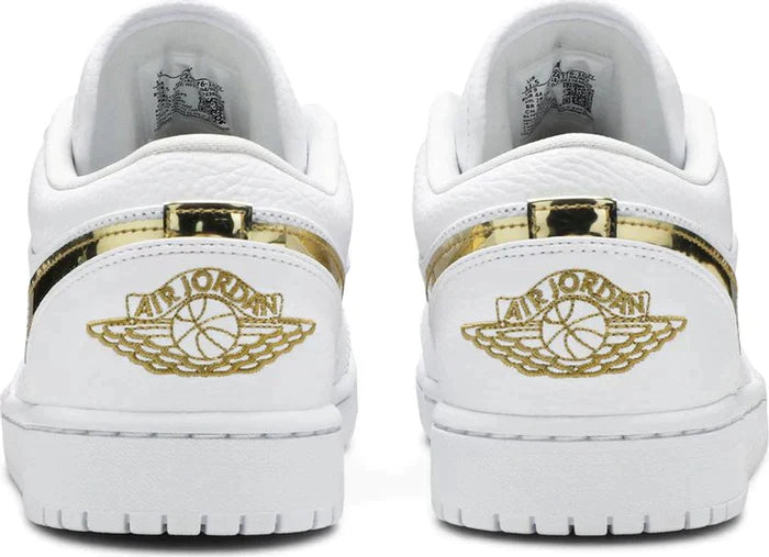 Tênis Nike Air Jordan 1 Retro Low 'White Metallic Gold' - Rei da Pelada