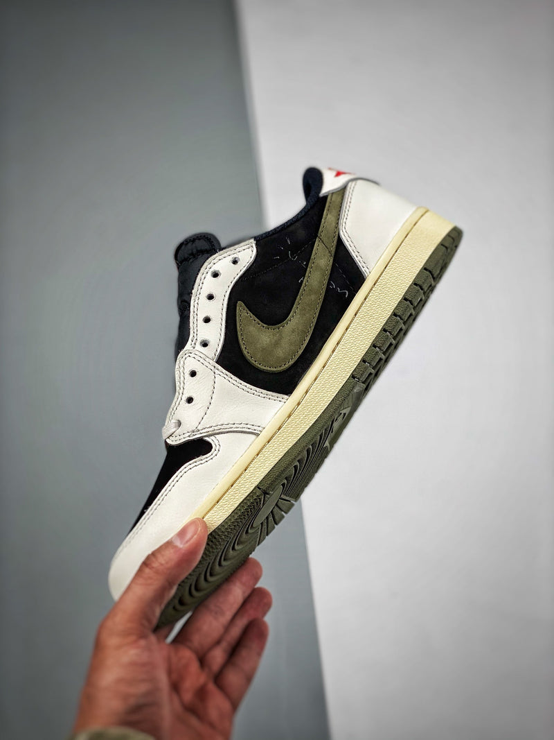 Tênis Travis Scott x Nike Air Jordan 1 Low 'Olive' - Rei da Pelada