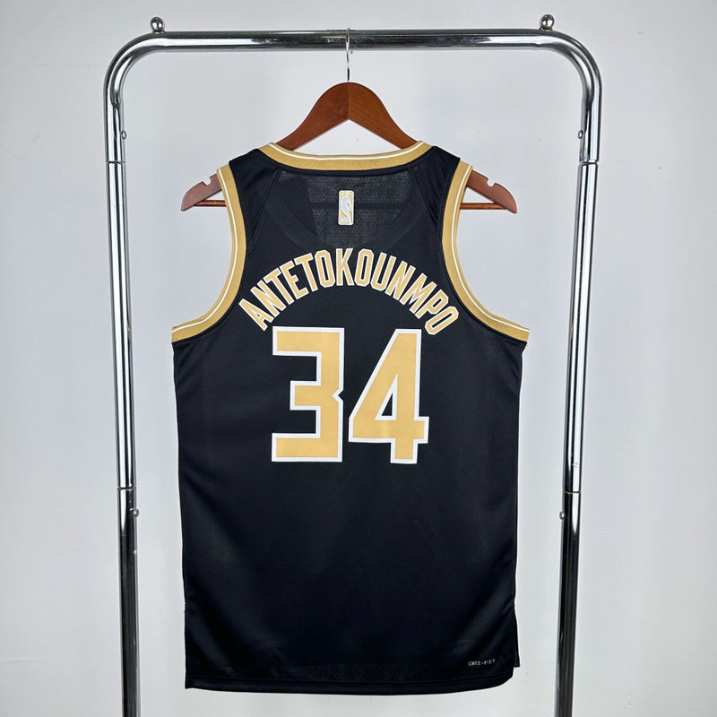 Milwaukee Bucks - Select Series Gold Edition 2024 - Masculina - Preta