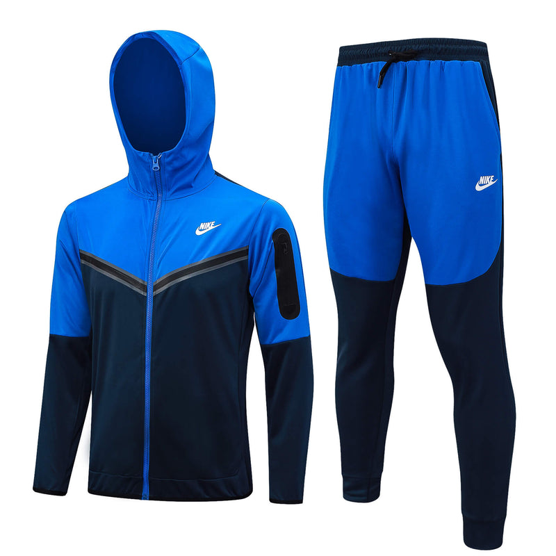 Conjunto Nike Sportswear Tech Fleece - Agasalho e Calça - Azul e Preto