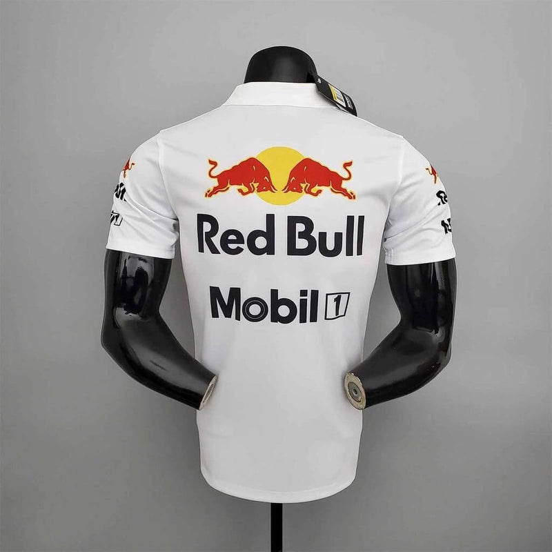 Camisa F1 - Red Bull Racing - Branco Gola Polo - Verstappen