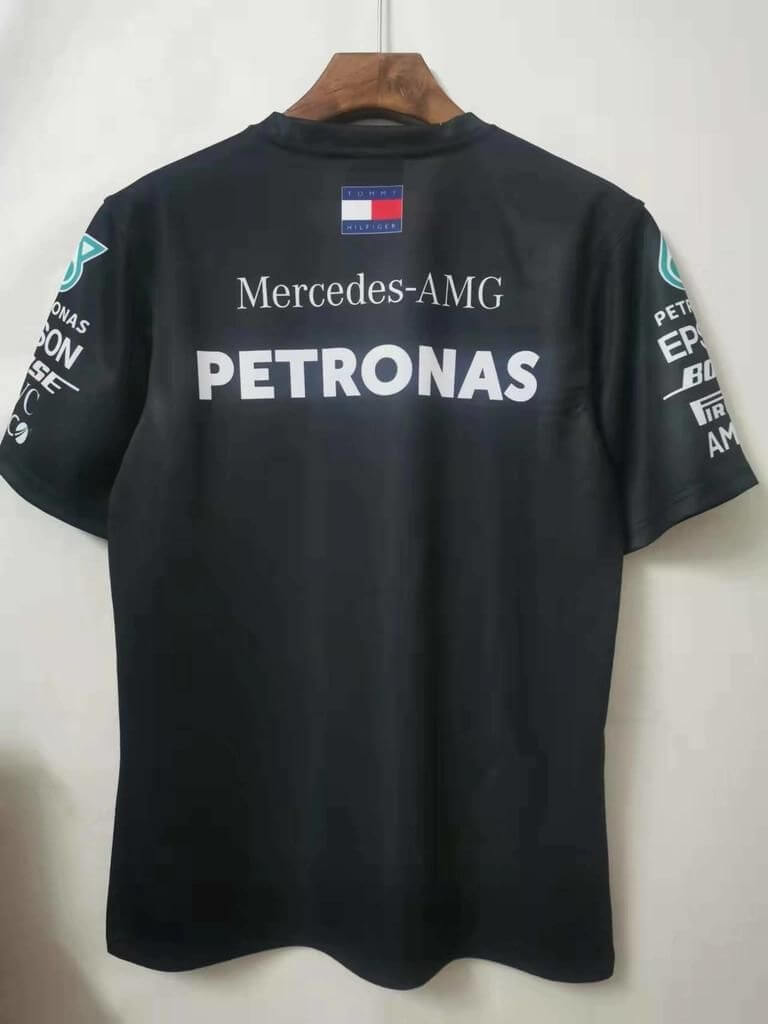 Camisa Mercedes Benz - Preta Gola Redonda 2023 - Lewis Hamilton