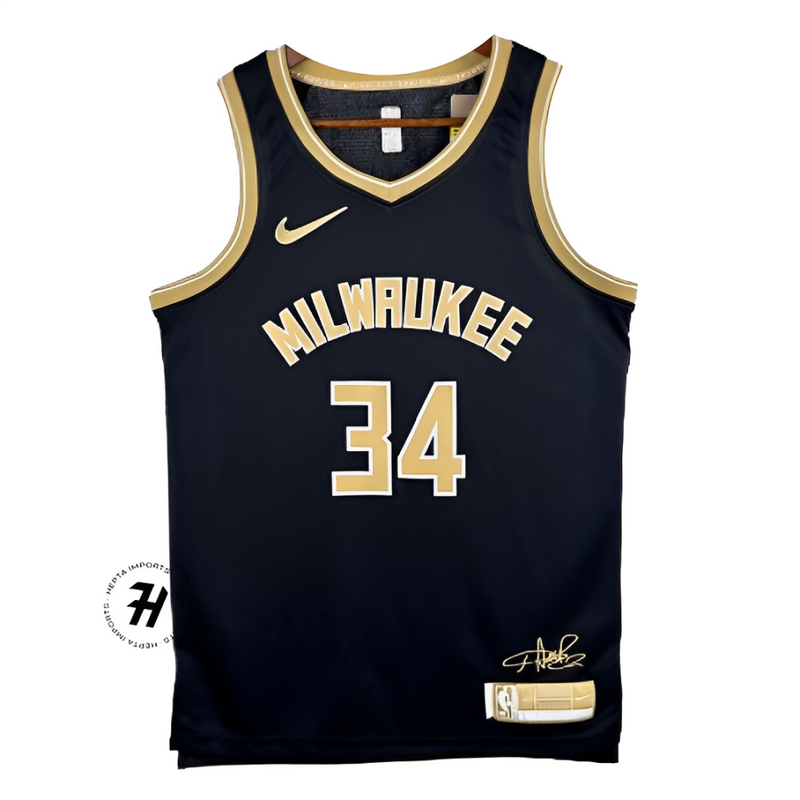 Milwaukee Bucks - Select Series Gold Edition 2024 - Masculina - Preta