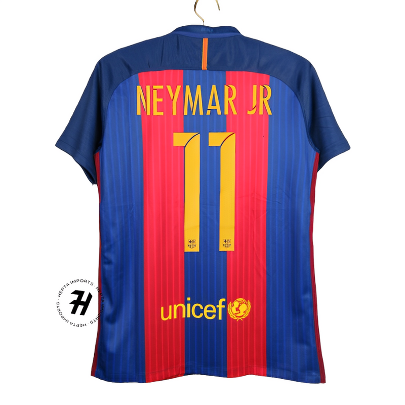 Camisa Barcelona - Retrô 2016/17 - NEYMAR JR #11 - Vermelha - Personalizada