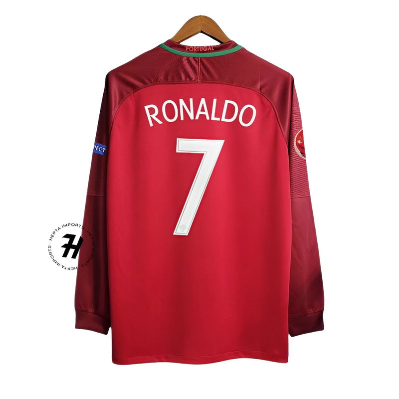 Camisa Portugal Home 2016 Ronaldo #7 - Retrô