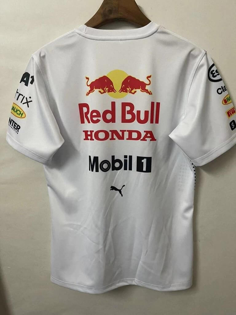 Camisa F1 - Red Bull Racing - Branco Gola Redonda - Verstappen