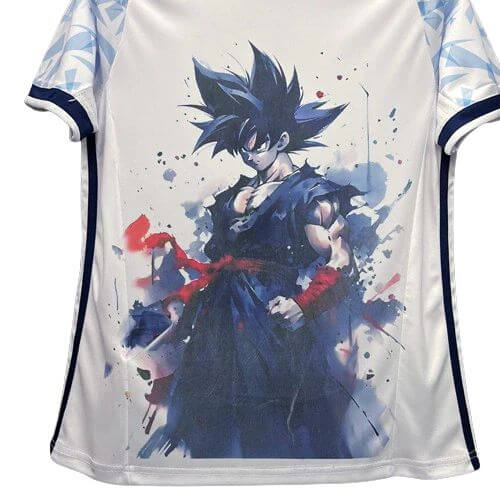 Camisa Japão Retrô Anime Dragon Ball – 16/17 - Torcedor Masculino - Branco com detalhes em Azul