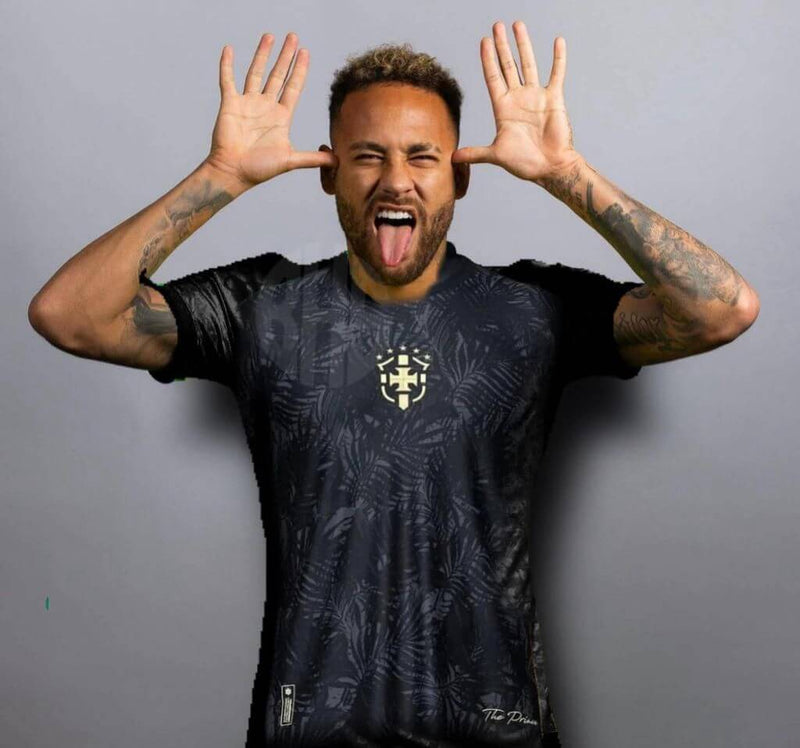 Camisa “The Prince” Neymar Jr 10 - Preta e Dourado - Comma Football - 2023/2024