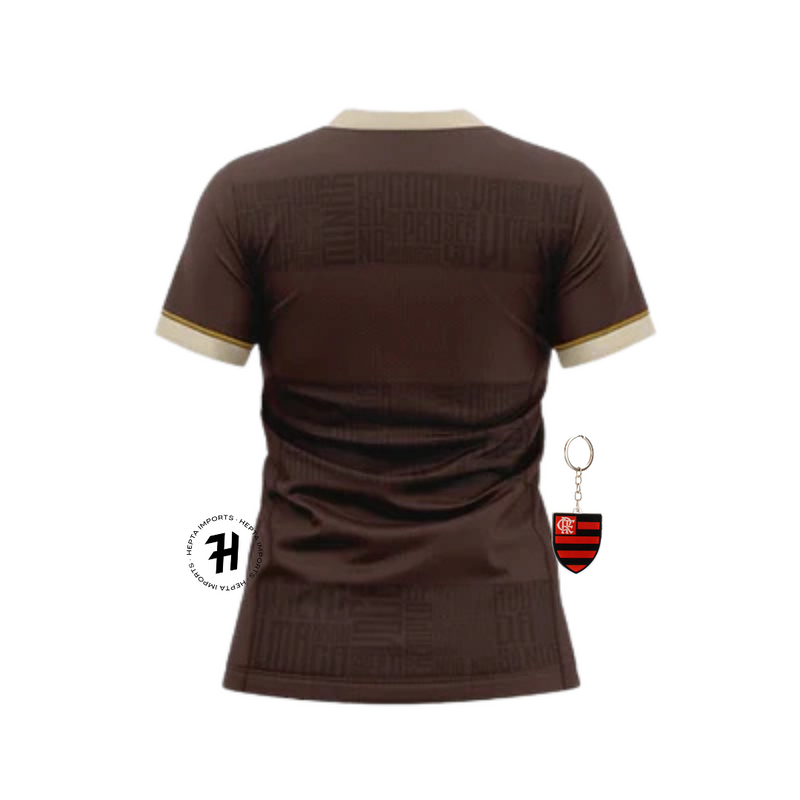 Camisa “Novembro Negro Flamengo 2024 Identidade - Feminina + Chaveiro de Brinde