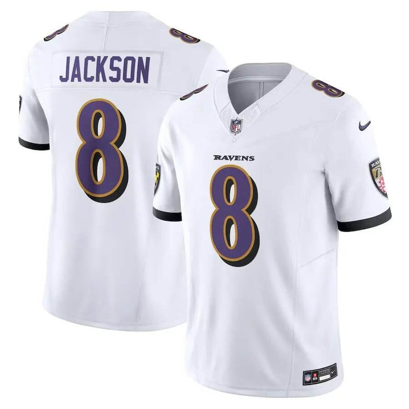 Camisa NFL Baltimore Ravens Lamar Jackson 8 - Limited Jersey - Branca