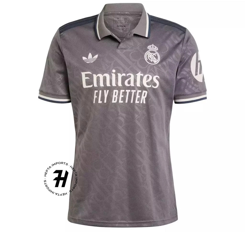 Camisa Real Madrid Third 24/25 Torcedor Masculina - Cinza