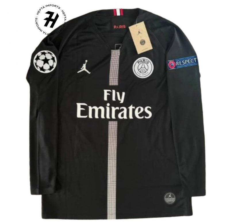 Camisa Manga Longa PSG 2018/19 NEYMAR JR Champions League Preta Manga Longa - Neymar JR 10