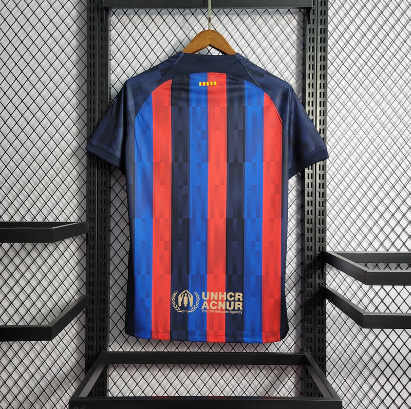 Camisa Barcelona Edição Especial Rosalía Motomami 22/23 Vermelha E Azul Masculina