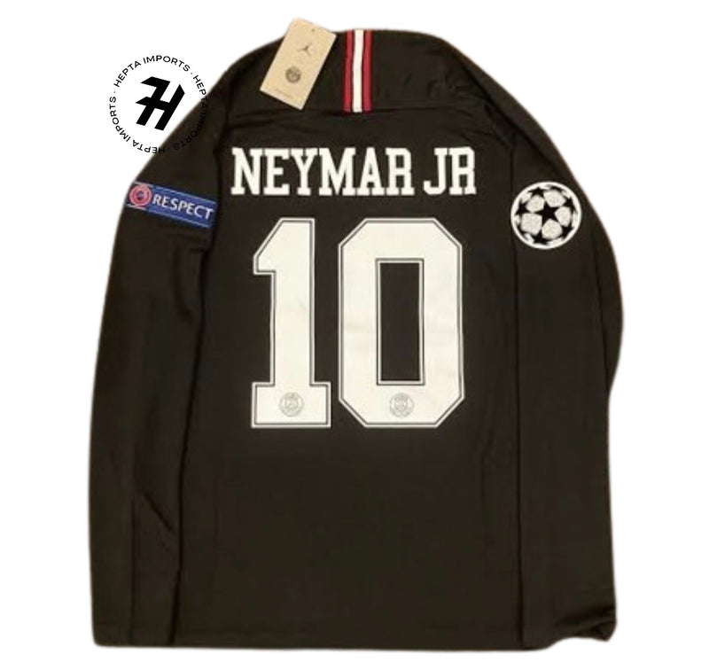 Camisa Manga Longa PSG 2018/19 NEYMAR JR Champions League Preta Manga Longa - Neymar JR 10