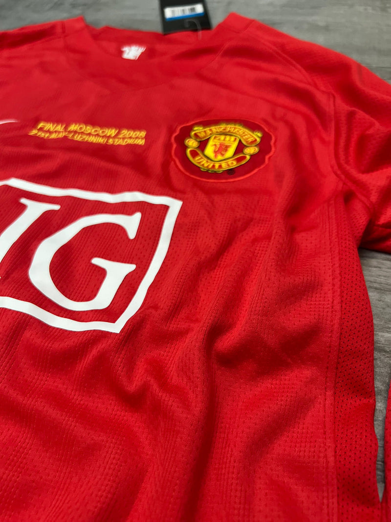 Camisa Retrô Manchester United Manga Longa 2007/08 Home