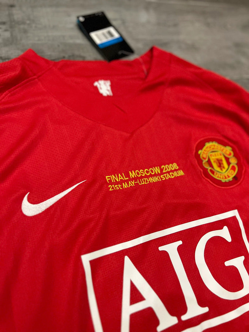 Camisa Retrô Manchester United Manga Longa 2007/08 Home