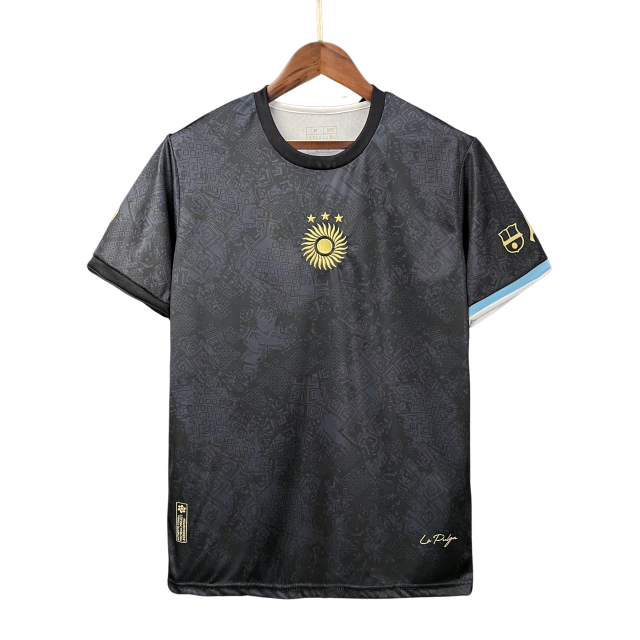 Camisa Goat Argentina Messi 2023/24 Torcedor Masculina Preta Edição Especial "La Pulga"