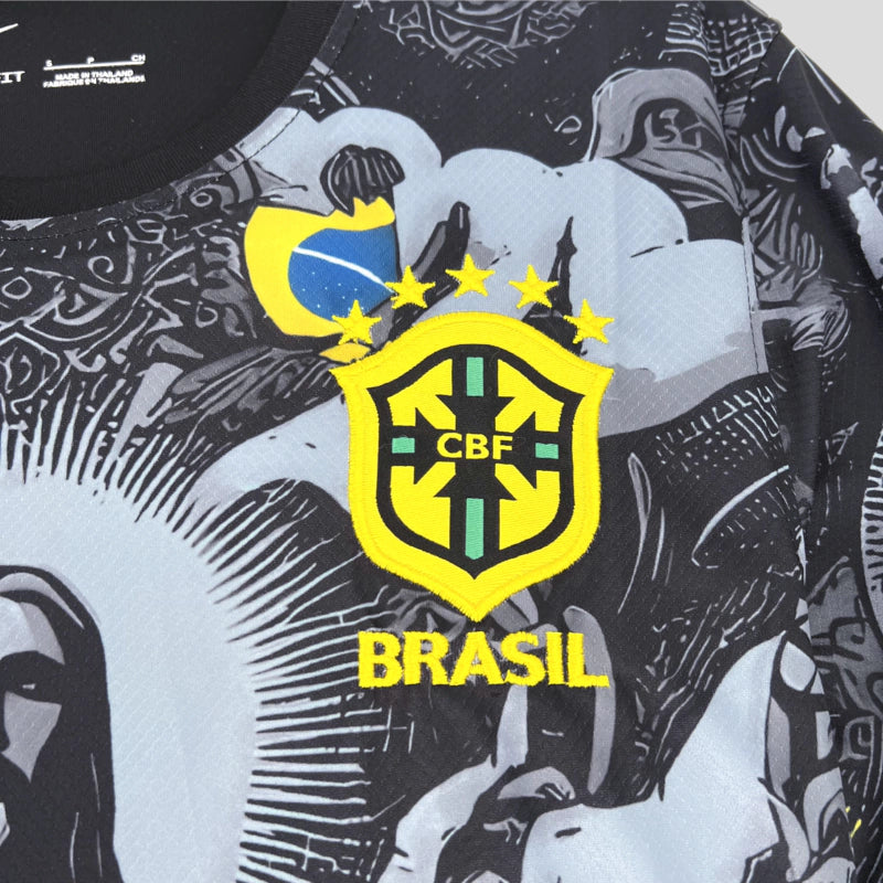 Camisa Brasil Edição Cristo Redentor Nike 2024/25 Torcedor Preta