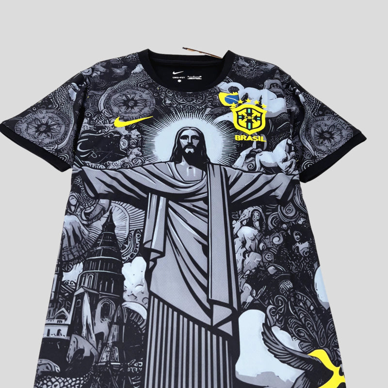 Camisa Brasil Edição Cristo Redentor Nike 2024/25 Torcedor Preta