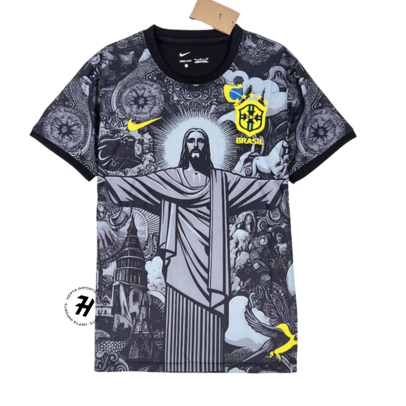 Camisa Brasil Edição Cristo Redentor Nike 2024/25 Torcedor Preta