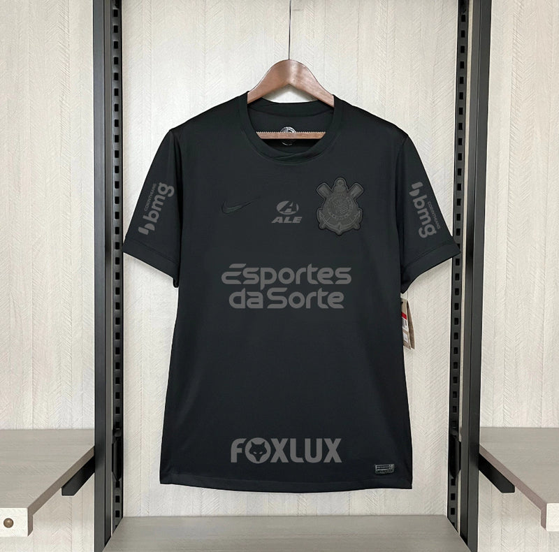 Camisa Corinthians Away 24/25 - Todos os Patrocinadores - Preta - Torcedor