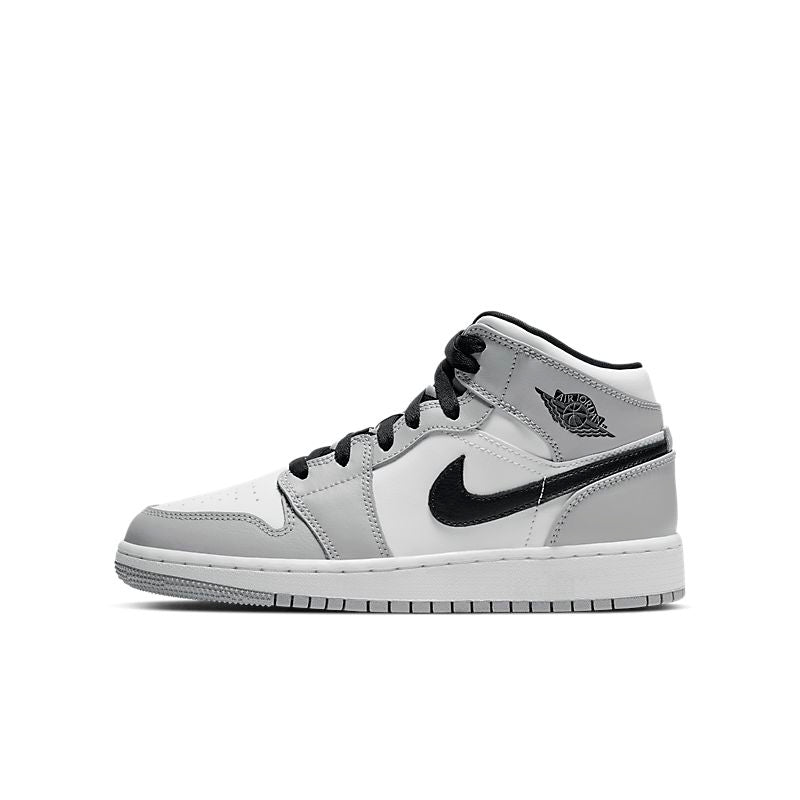 Tênis Nike Air Jordan 1 Mid Light Smoke Grey (GS) - Rei da Pelada