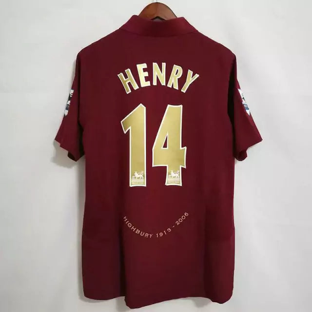 Camisa Arsenal Retrô II Away 05/06 Vinho - HENRY 14