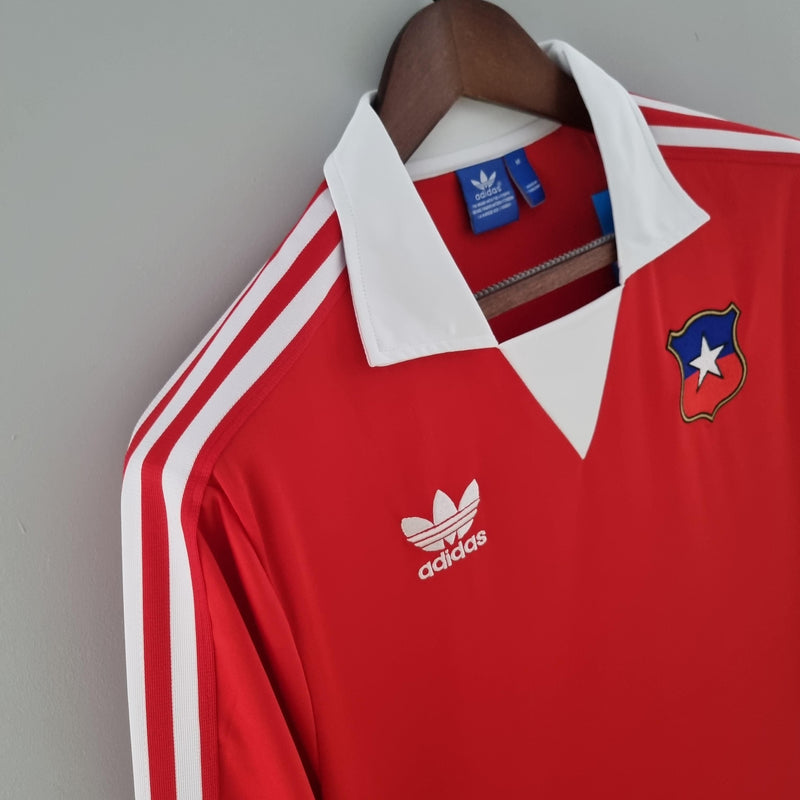 Camisa Chile Home (1) 1982 Adidas Retrô Manga Longa Masculina