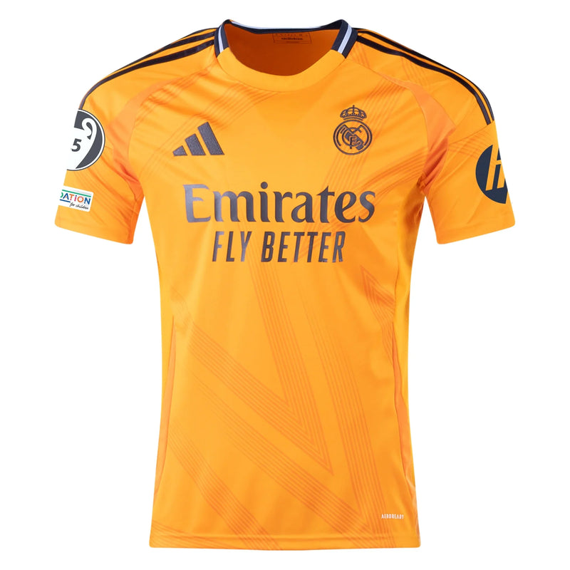 Camisa Real Madrid Away 24/25 - Vini Jr 7 - Com Patchs Champions League - Masculina Torcedor