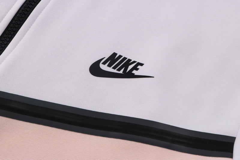 Conjunto Nike Sportswear Tech Fleece - Agasalho e Calça - Branco e Rosa