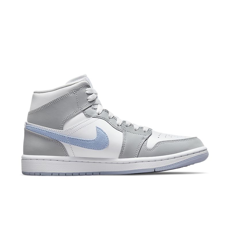 Tênis Nike AIr Jordan 1 Mid Wolf Grey Aluminum - Rei da Pelada