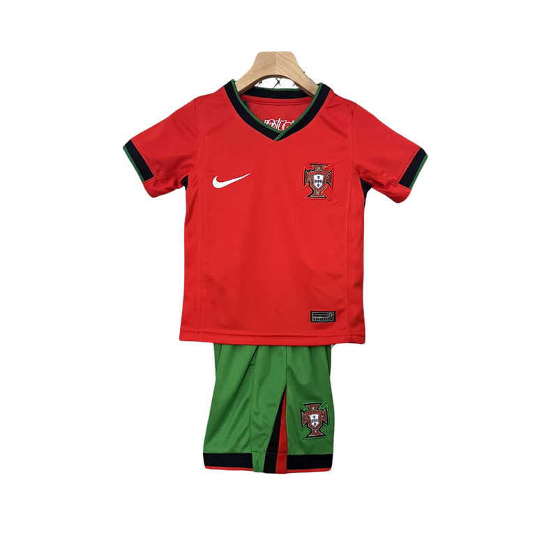 Kit Infantil Seleção Portugal Home 24/25 - Torcedor - Vermelho