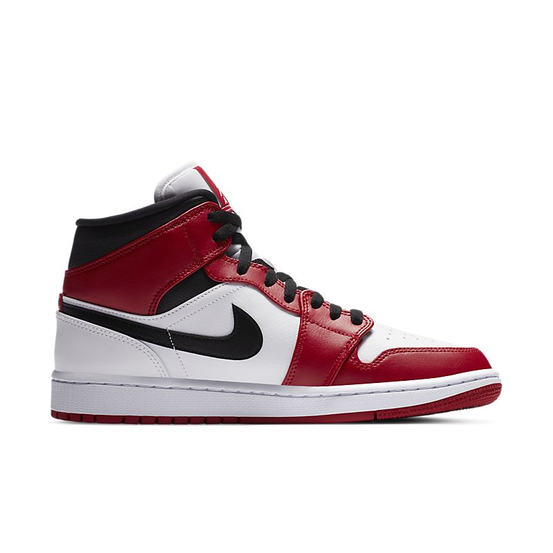 Tênis Nike Air Jordan 1 Mid Chicago White Heel - Rei da Pelada