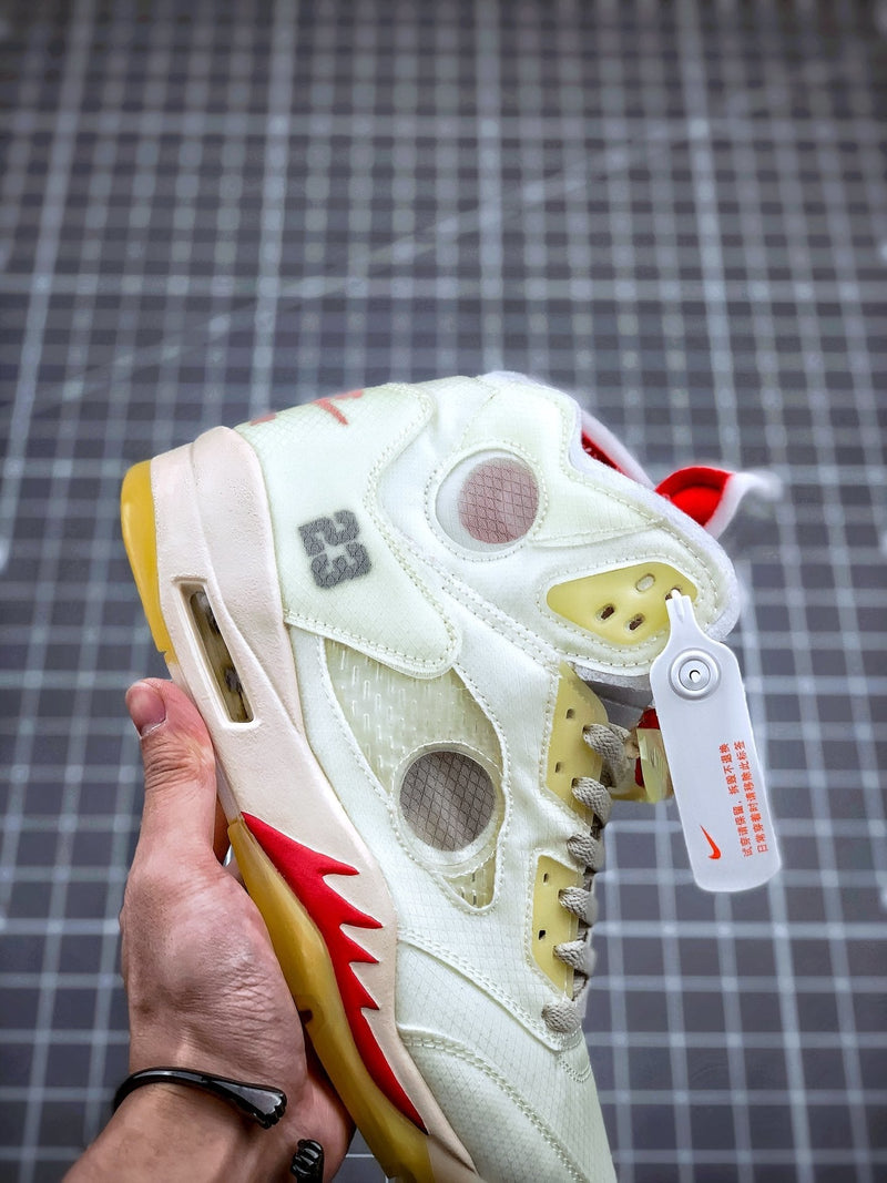 Tênis Nike Air Jordan 5 Retro Off-White Sail - Rei da Pelada